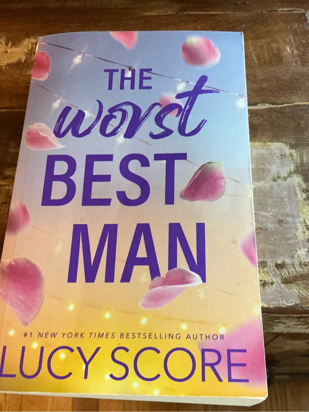 The Worst Best Man by Lucy Score - Purple & Pink Gradient Paperback